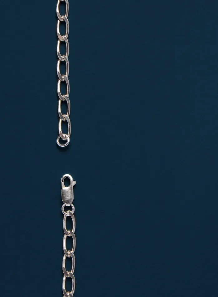 5mm Sterling Silver Oval Cable Bevel Chain Necklace for Men WE ARE ALL SMITH Necklaces