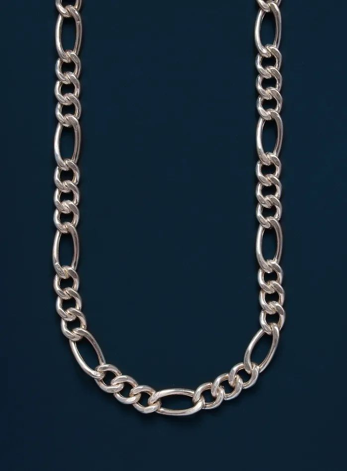 7mm Hollow Sterling Silver Figaro Chain Necklace WE ARE ALL SMITH Necklaces