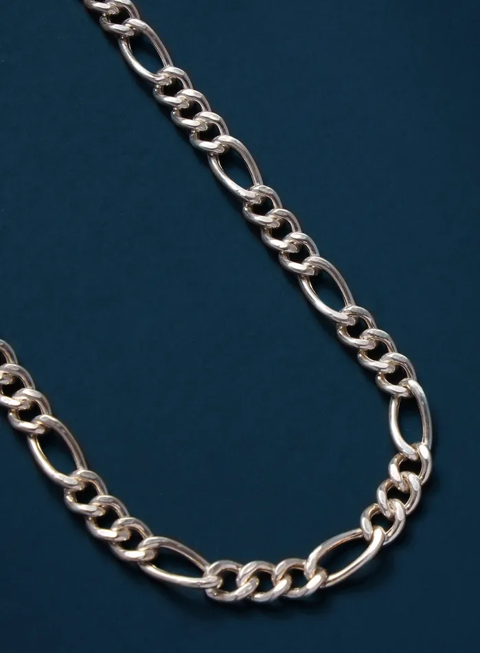 7mm Hollow Sterling Silver Figaro Chain Necklace WE ARE ALL SMITH Necklaces