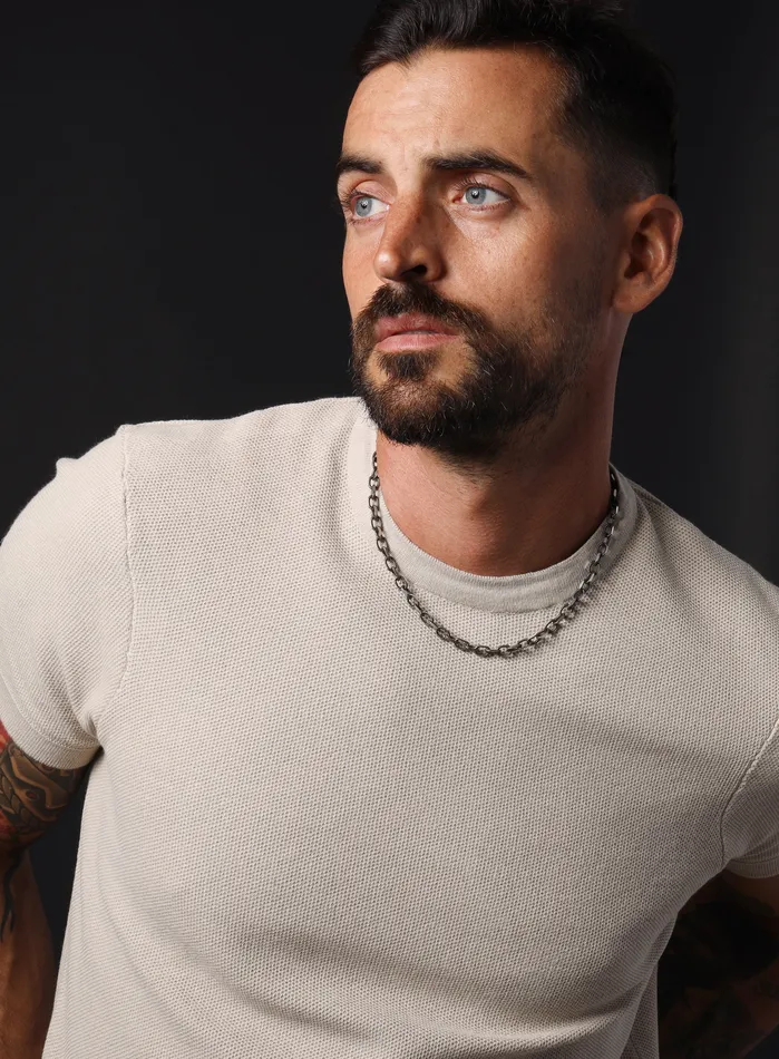 925 oxidized Textured Sterling Silver thick cable chain necklace for Men WE ARE ALL SMITH Mens Jewelry Clothing Necklaces