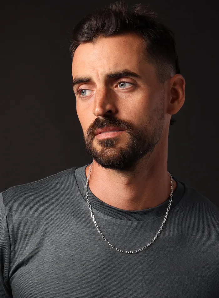 925 Sterling Silver Figaro Inspired Chain Necklace for Men WE ARE ALL SMITH Mens Jewelry Clothing Necklaces