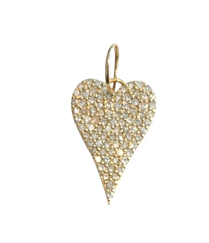 Alev Charm Necklaces Large Pave Heart Charm