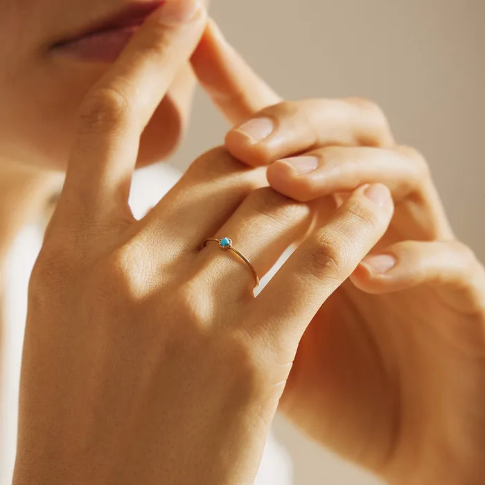 AMINA Turquoise Solitaire Ring AURELIE GI Rings
