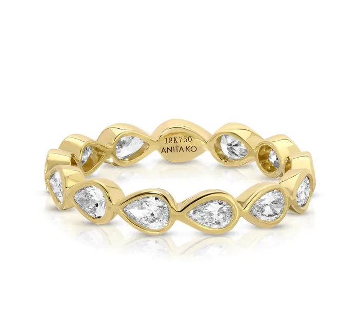Anita Ko Rings SIDEWAYS BEZELED PEAR DIAMOND RING