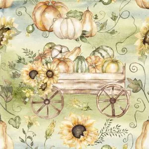 Attitudes Import Earrings Pumpkins on Wagon Luncheon Napkins