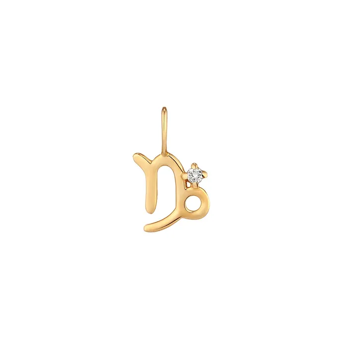 AURELIE GI Charm Necklaces CAPRICORN Zodiac Charm With Diamond