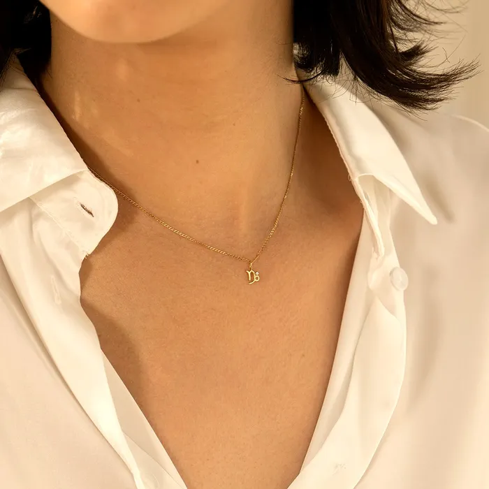 AURELIE GI Charm Necklaces CAPRICORN Zodiac Charm With Diamond