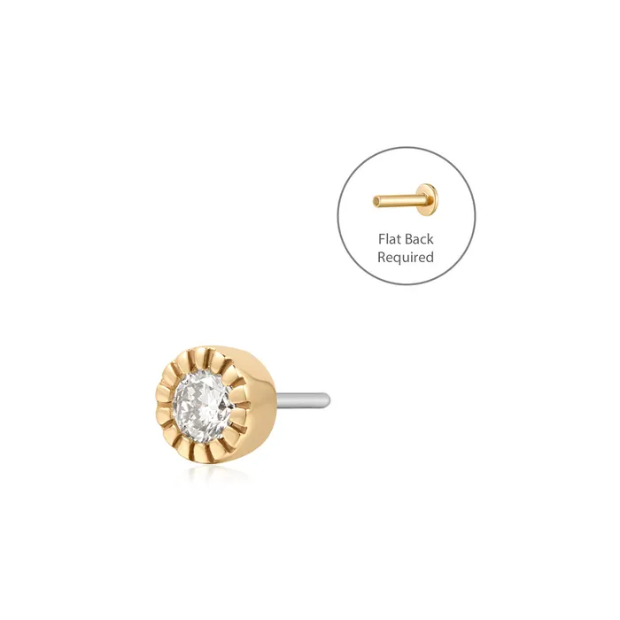 AURELIE GI Earrings ASHLEY Beaded LGD Threadless Flatback Earring