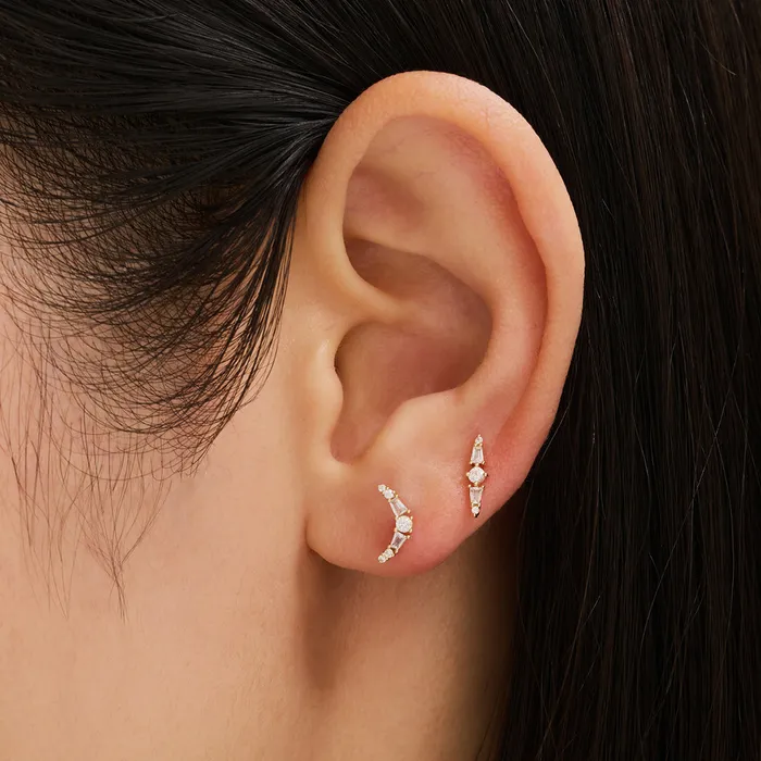 AURELIE GI Earrings VIENNA White Sapphire Stud Earring