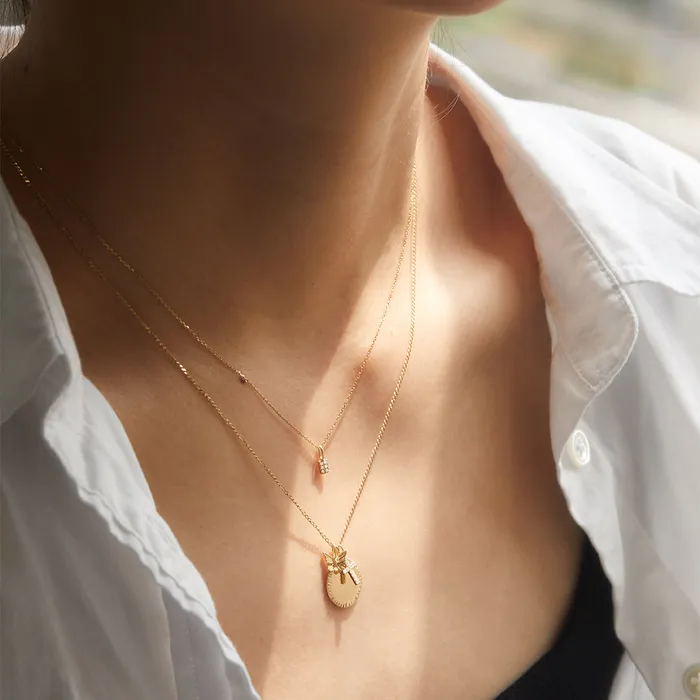 AURELIE GI ESTHER Diamond Cross Pendant Necklaces