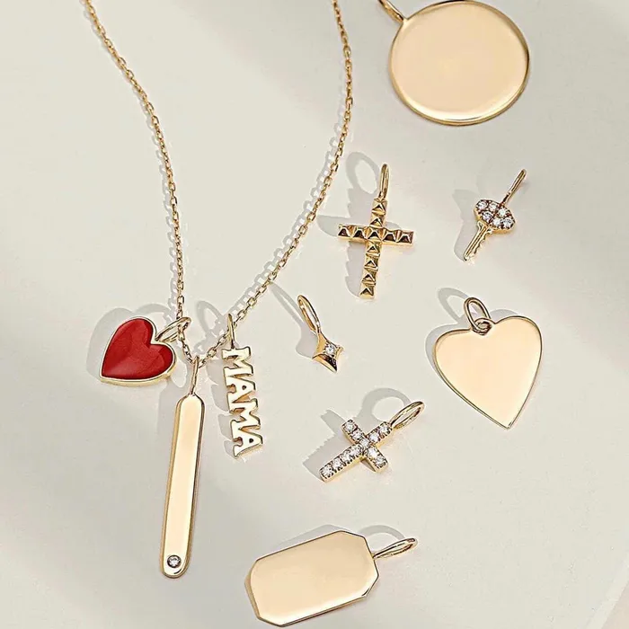 AURELIE GI ESTHER Diamond Cross Pendant Necklaces