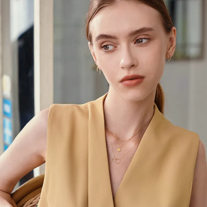 AURELIE GI Necklaces DOT Shiny Disc Necklace