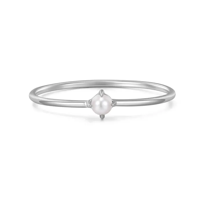 AURELIE GI Rings FANTASIA White Pearl Stacker Ring