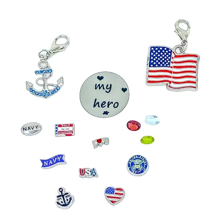 BATH0004NAVY Charm Necklaces Charm Drop Navy