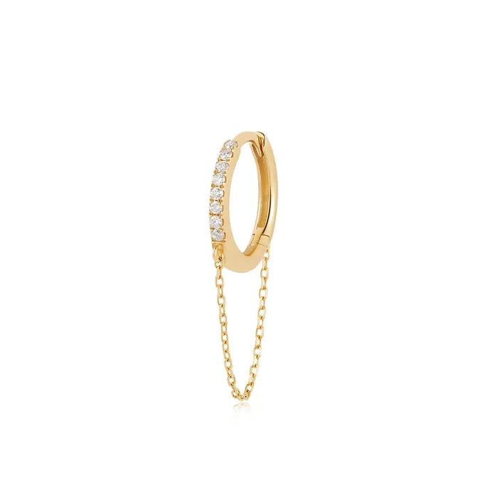 BERLIN Draped Chain Lab Grown Diamond Huggie Hoop AURELIE GI Earrings