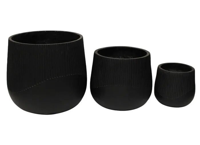 Black on Black Striped Planter Splash Necklaces