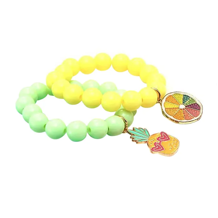 Bracelets Melbees by Yellow Chimes Melbees by Yellow Chimes Bracelet for Girls Kids Charm Bracelets for Girls Combo of 2 Pcs Candy Colors Beads Bracelet For Girls kids Birthday Gift For Kids and Girls