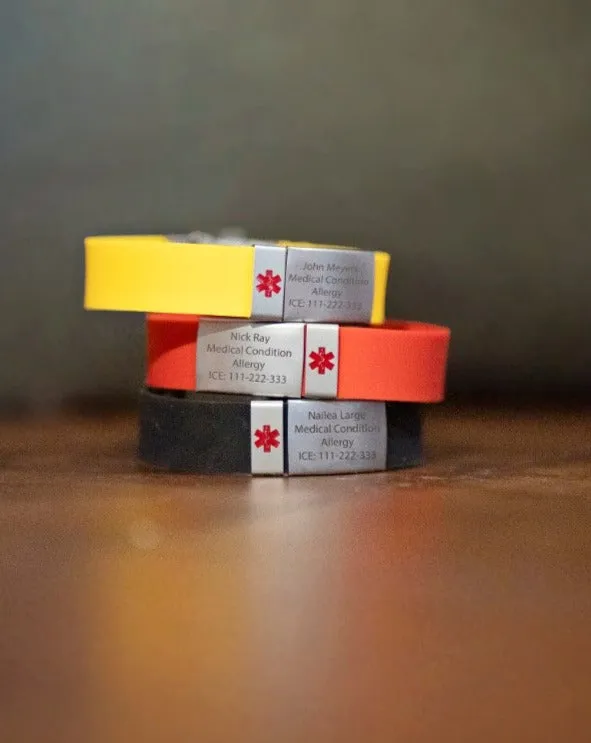 Bracelets My Medi Friend Engravable Silicone and Steel Medical ID Bracelet US SHIPPING ONLY Bracelets My Medi Friend Engravable Silicone and Steel Medical ID Bracelet US SHIPPING ONLY
