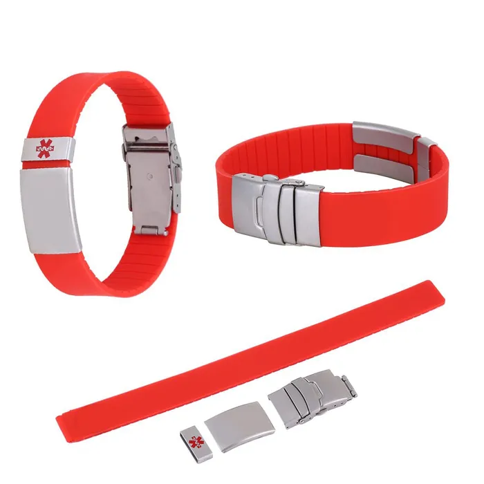 Bracelets My Medi Friend Engravable Silicone and Steel Medical ID Bracelet US SHIPPING ONLY Bracelets My Medi Friend Engravable Silicone and Steel Medical ID Bracelet US SHIPPING ONLY
