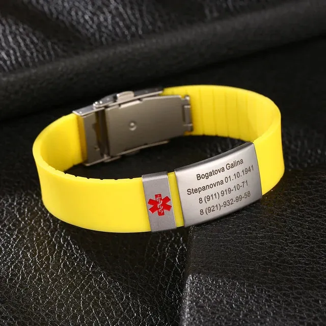 Bracelets My Medi Friend Engravable Silicone and Steel Medical ID Bracelet US SHIPPING ONLY Bracelets My Medi Friend Engravable Silicone and Steel Medical ID Bracelet US SHIPPING ONLY