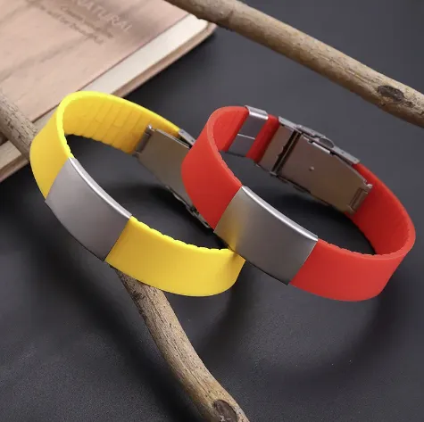 Bracelets My Medi Friend Engravable Silicone and Steel Medical ID Bracelet US SHIPPING ONLY Bracelets My Medi Friend Engravable Silicone and Steel Medical ID Bracelet US SHIPPING ONLY