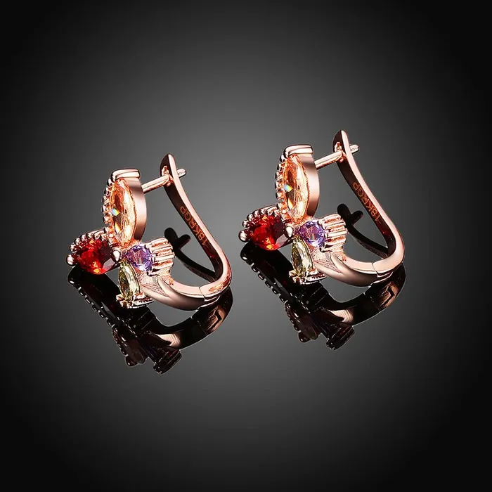 Bracelets YELLOW CHIMES Flying Butterfly 18K Rose Gold Pated Swiss AAA Zircons Designer Earrings for Women Yellow Chimes