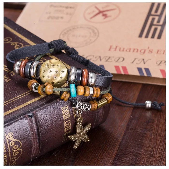Bracelets Yellow Chimes Yellow Chimes 2PCs Combo of Star Butterfly Charm Leather Wraps Bracelet for Women and Girls