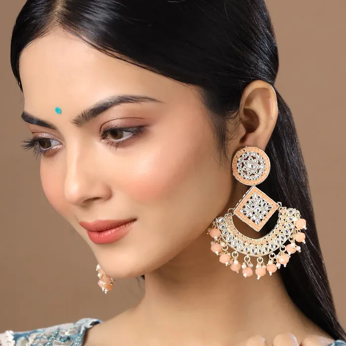Bracelets Yellow Chimes Yellow Chimes Earrings for Women and Girls Chandbali Earrings Gold Toned Kundan Stone Chand Baliyan Earrings Birthday Gift for girls and women Anniversary Gift for Wife