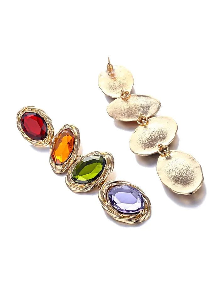 Bracelets Yellow Chimes Yellow Chimes Earrings for Women and Girls Fashion Crystal Dangler Earrings Gold Plated Multicolor Statement Style Long Danglers Earrings Birthday Anniversary Gift for Girls Women