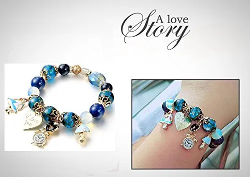 Bracelets Yellow Chimes Yellow Chimes Love Charm LampGlass SeenThrough Bracelet for Women and Girls