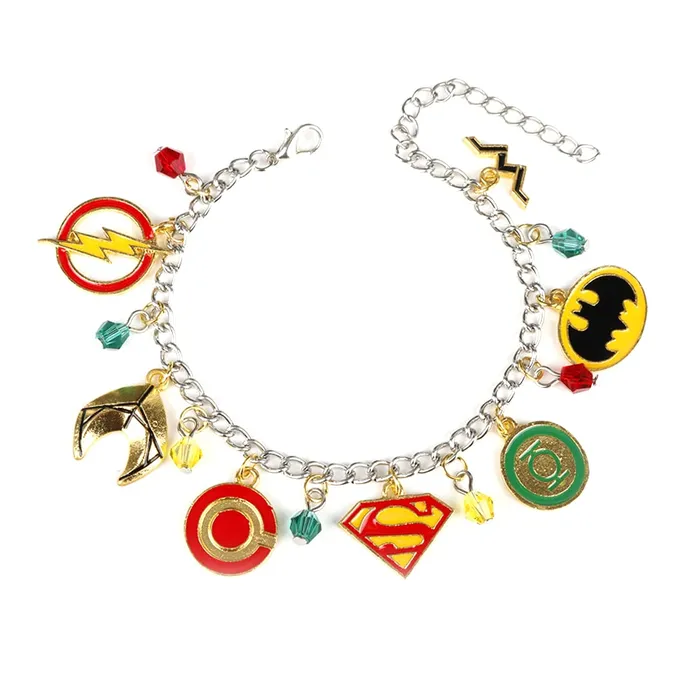 Bracelets Yellow Chimes Yellow Chimes Silver Toned Harry Potter Merchandise Warner Bros Super Heros Charm Multicolor Bracelet for Girls and Women M YCFJBR13HEROSMC