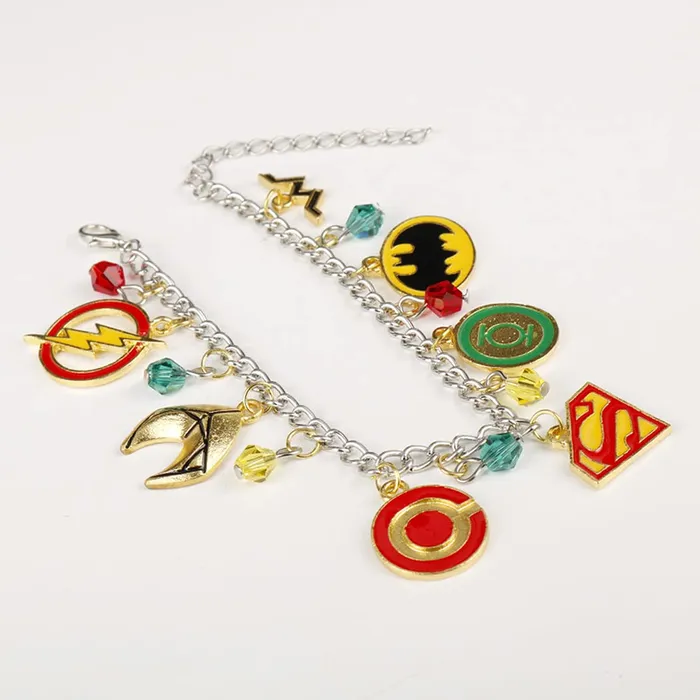 Bracelets Yellow Chimes Yellow Chimes Silver Toned Harry Potter Merchandise Warner Bros Super Heros Charm Multicolor Bracelet for Girls and Women M YCFJBR13HEROSMC
