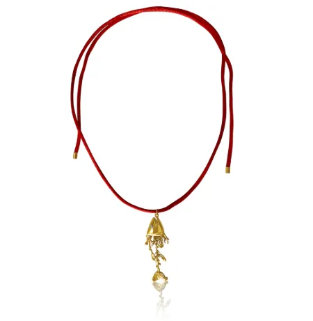 briwok Coral Trout Red Cord Necklace Necklaces
