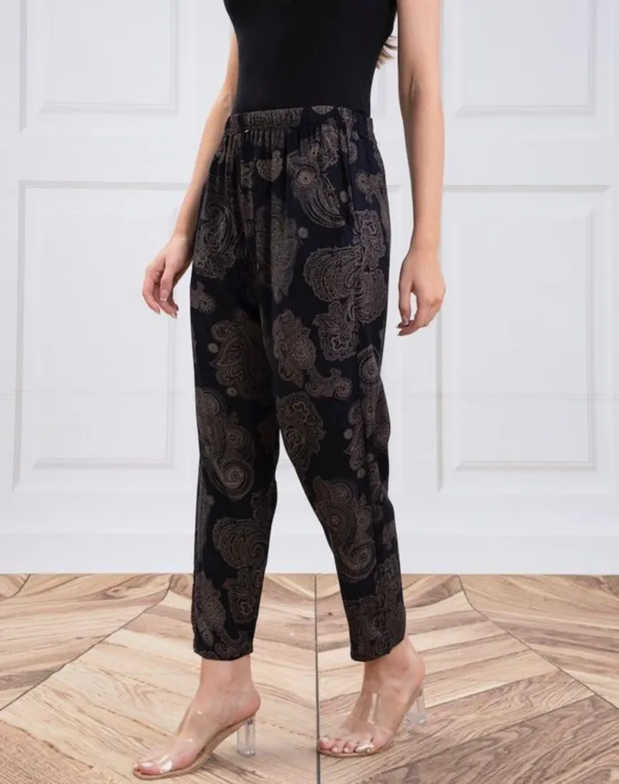 Candlewick Gift Shop Rings Brown Black Paisley Pants