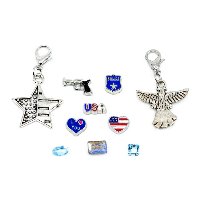 Charm Necklaces BATH0004POLICE Charm Drop Police Officer