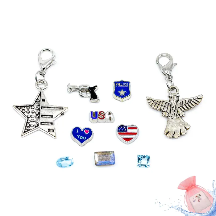 Charm Necklaces BATH0004POLICE Charm Drop Police Officer