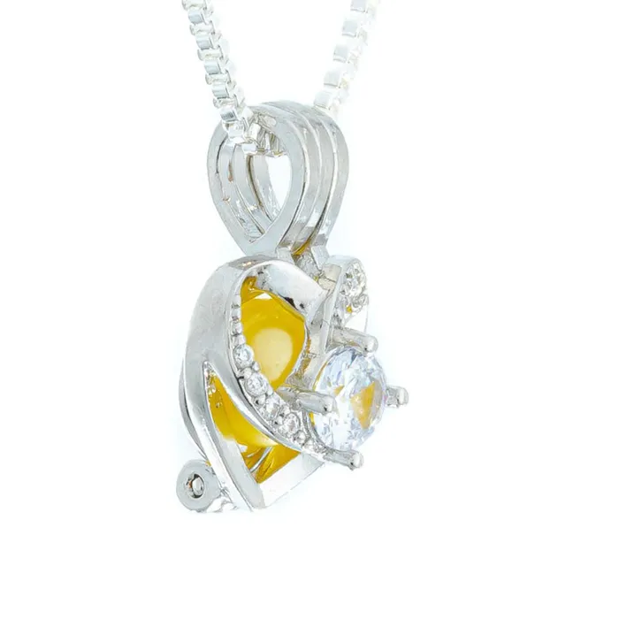 CPSP252 Necklaces Cage Pendant Silver Plated Heart Swirl with Center Rhinestone CPSP252 Necklaces Cage Pendant Silver Plated Heart Swirl with Center Rhinestone