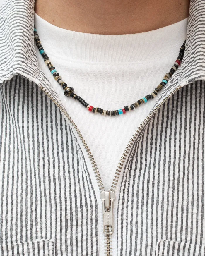 CUN Necklaces Gara Black Lip Heishi Beaded Necklace