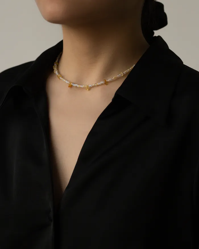 CUN Necklaces Joi Citrine Japanese Beaded Necklace