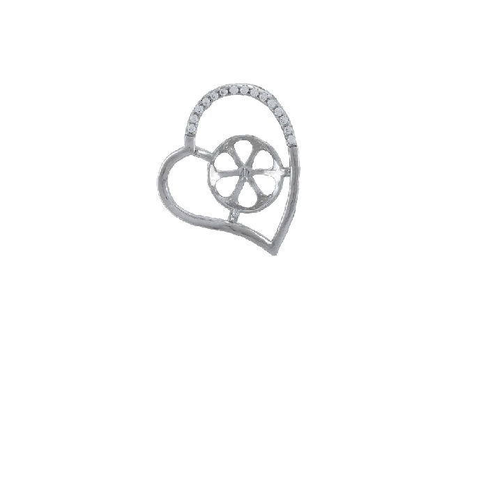 DIY Mount Pendant 925 Sterling Silver Flower Petal Rhinestone Heart MPST025 Necklaces DIY Mount Pendant 925 Sterling Silver Flower Petal Rhinestone Heart MPST025 Necklaces