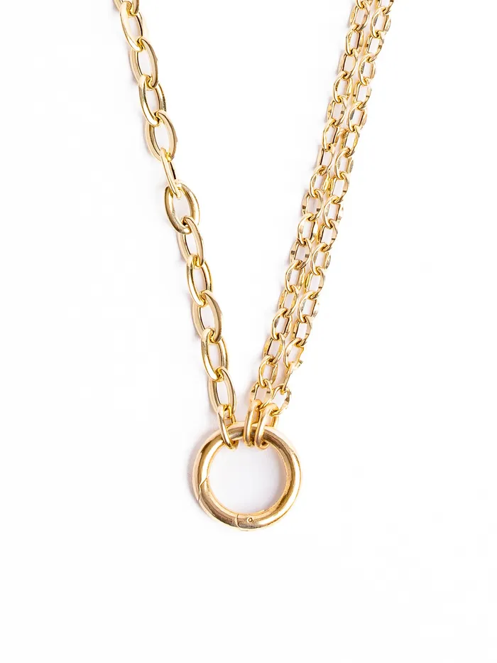 Double chain with charm clip Monarch Market Necklaces