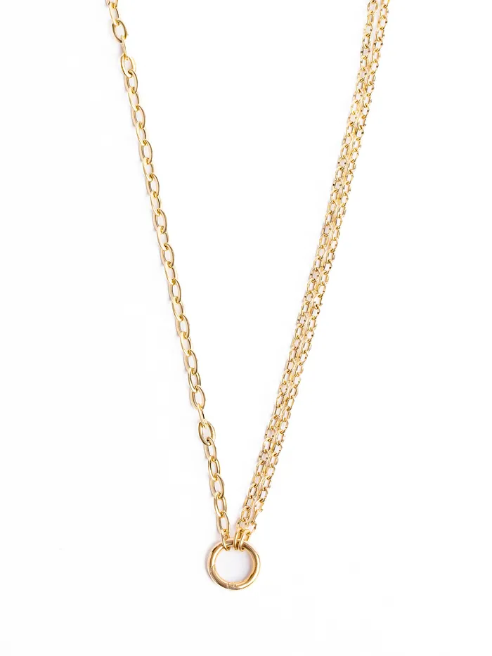 Double chain with charm clip Monarch Market Necklaces