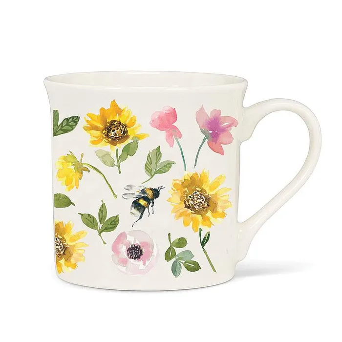 Earrings Abbott Sunflowers Bees Flared Mug 12oz