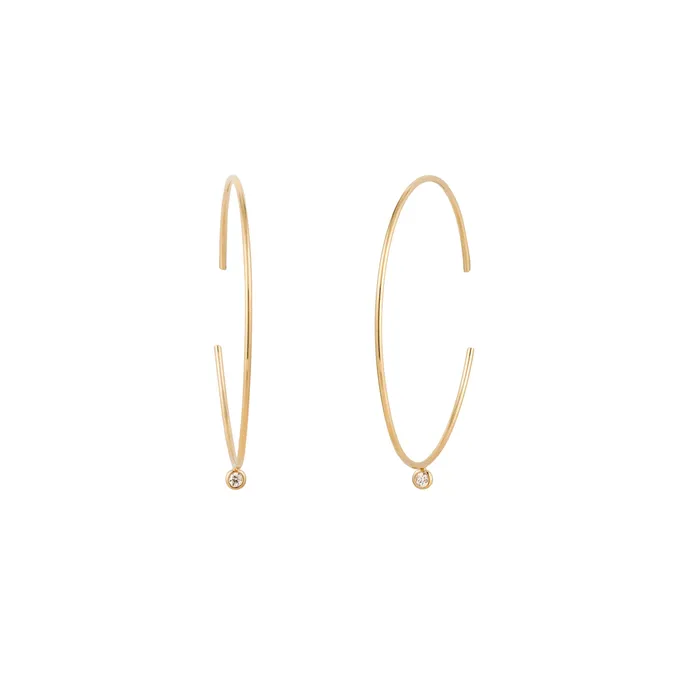 Earrings AURELIE GI ANNE Bezel Diamond Hoops