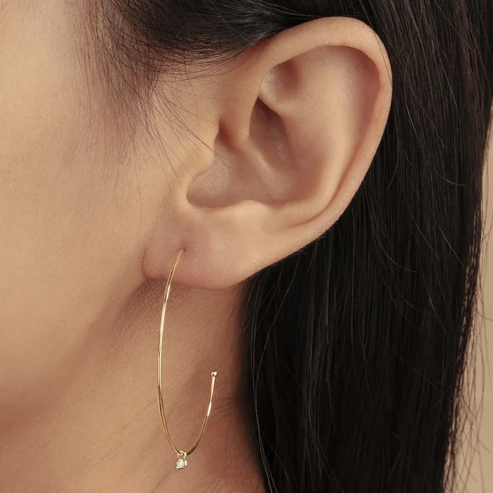 Earrings AURELIE GI ANNE Bezel Diamond Hoops