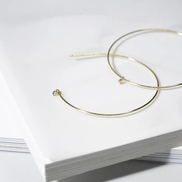 Earrings AURELIE GI ANNE Bezel Diamond Hoops