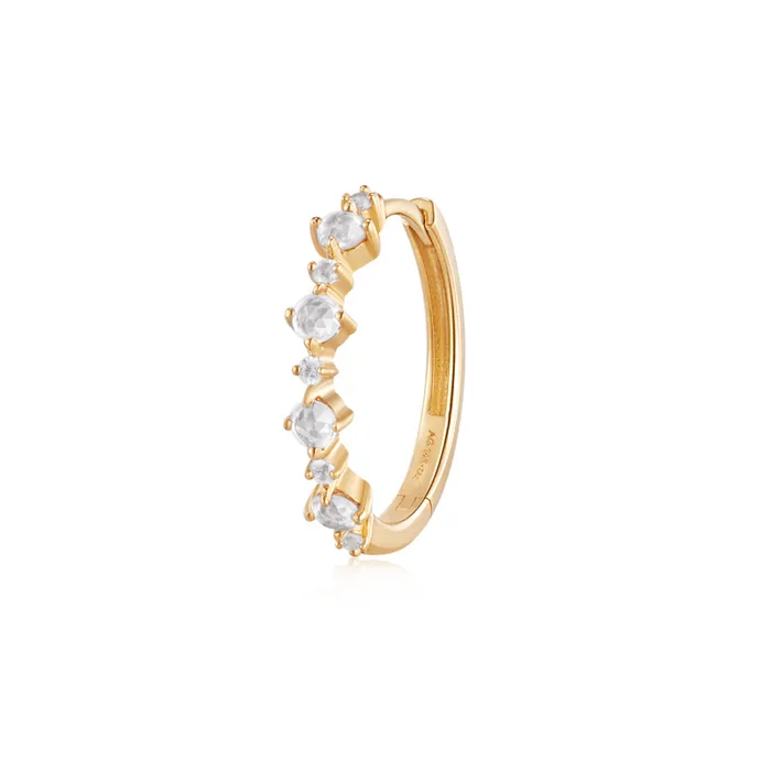 Earrings AURELIE GI AUDREY Rose Cut White Sapphire Single Huggie Hoop