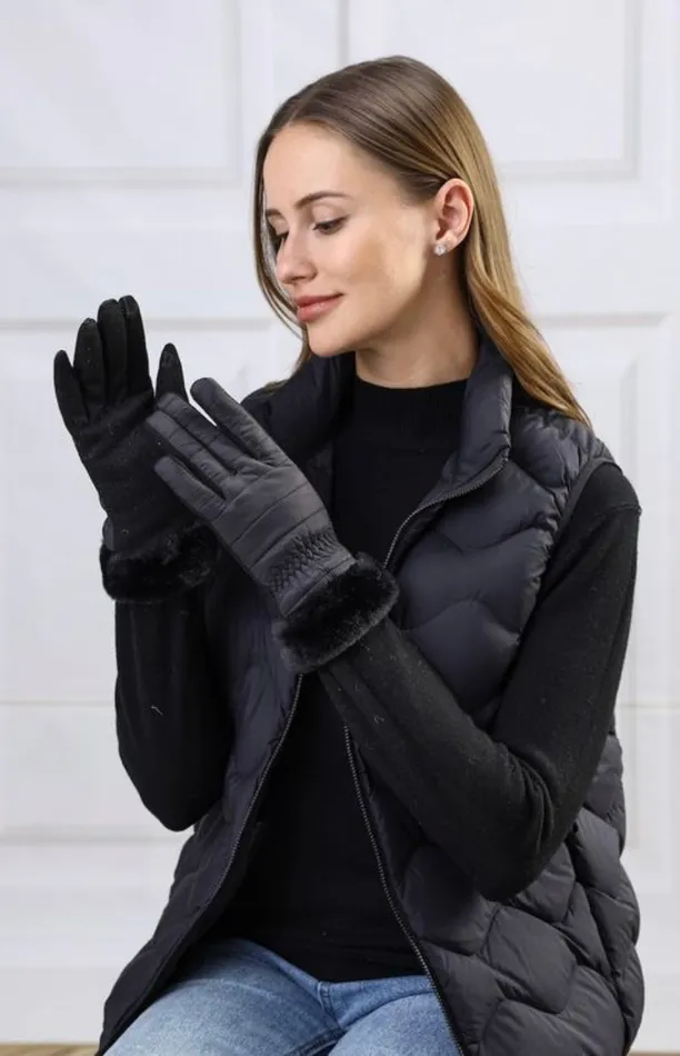 Earrings Candlewick Gift Shop Black Glove Fur Cuff