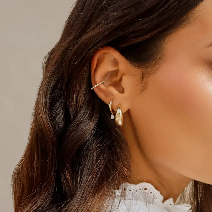 Earrings ef collection Diamond Ear Cuff