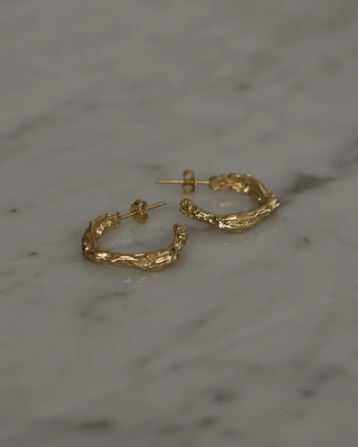 Earrings Inga Hammered Hoop Stud Earrings MYJN